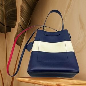 NWOT Rauren Ralph Lauren Navy and White Red Color  Women's Handbag 2 Pc Size M